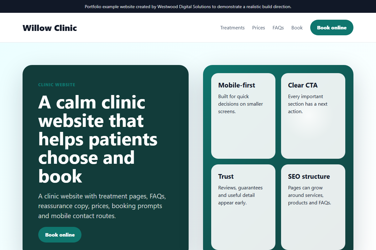 Clinic website direction