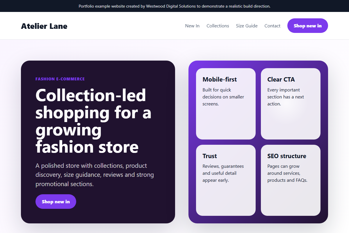 Fashion e-commerce case study: collection-led product discovery and smoother buying flow. visual